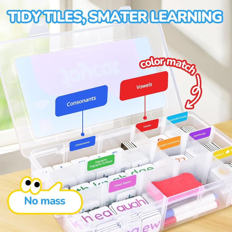 JoyCat 265 Phonics Magnetic Letter Tiles- Hooked on Phonics, ABC Reading Games Set with Word-Building Folder & Storage Case, Letter Sound Alphabet Letters, Preschool Pre k Classroom Materials - Image 4
